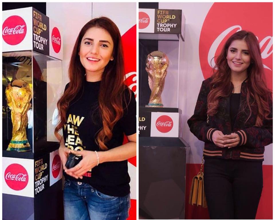 Momina Mustehsan With FIFA Trophy
